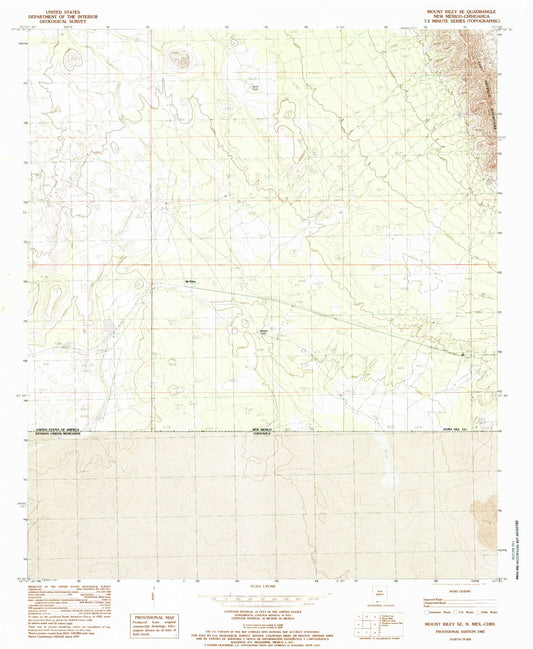 Classic USGS Mount Riley SE New Mexico 7.5'x7.5' Topo Map Image