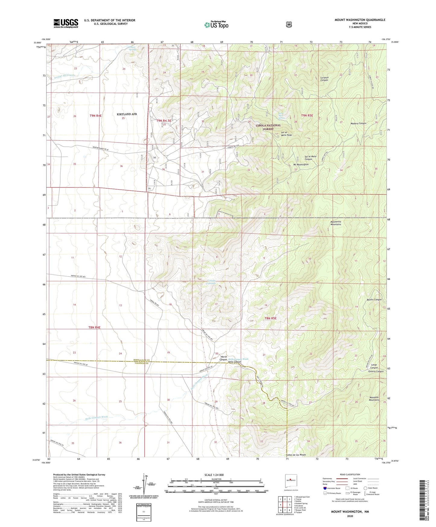 Mount Washington New Mexico US Topo Map Image