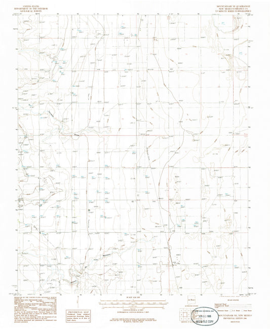 Classic USGS Mountainair NE New Mexico 7.5'x7.5' Topo Map Image