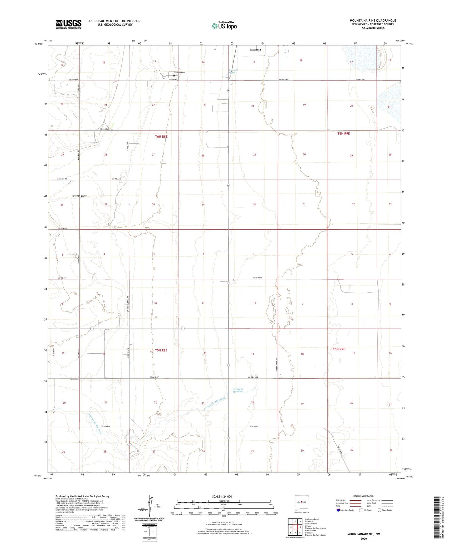 Mountainair NE New Mexico US Topo Map Image