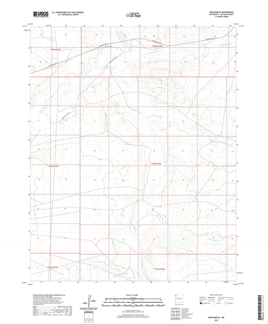 Newcomb SE New Mexico US Topo Map Image