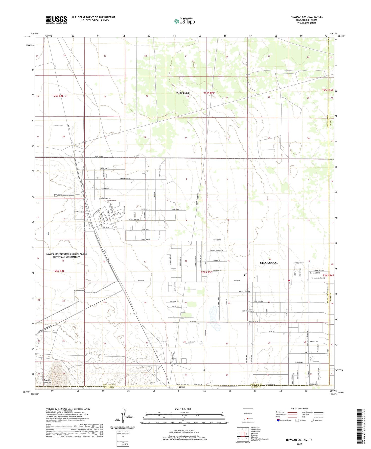 Newman SW New Mexico US Topo Map Image