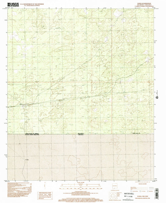 Classic USGS Noria New Mexico 7.5'x7.5' Topo Map Image