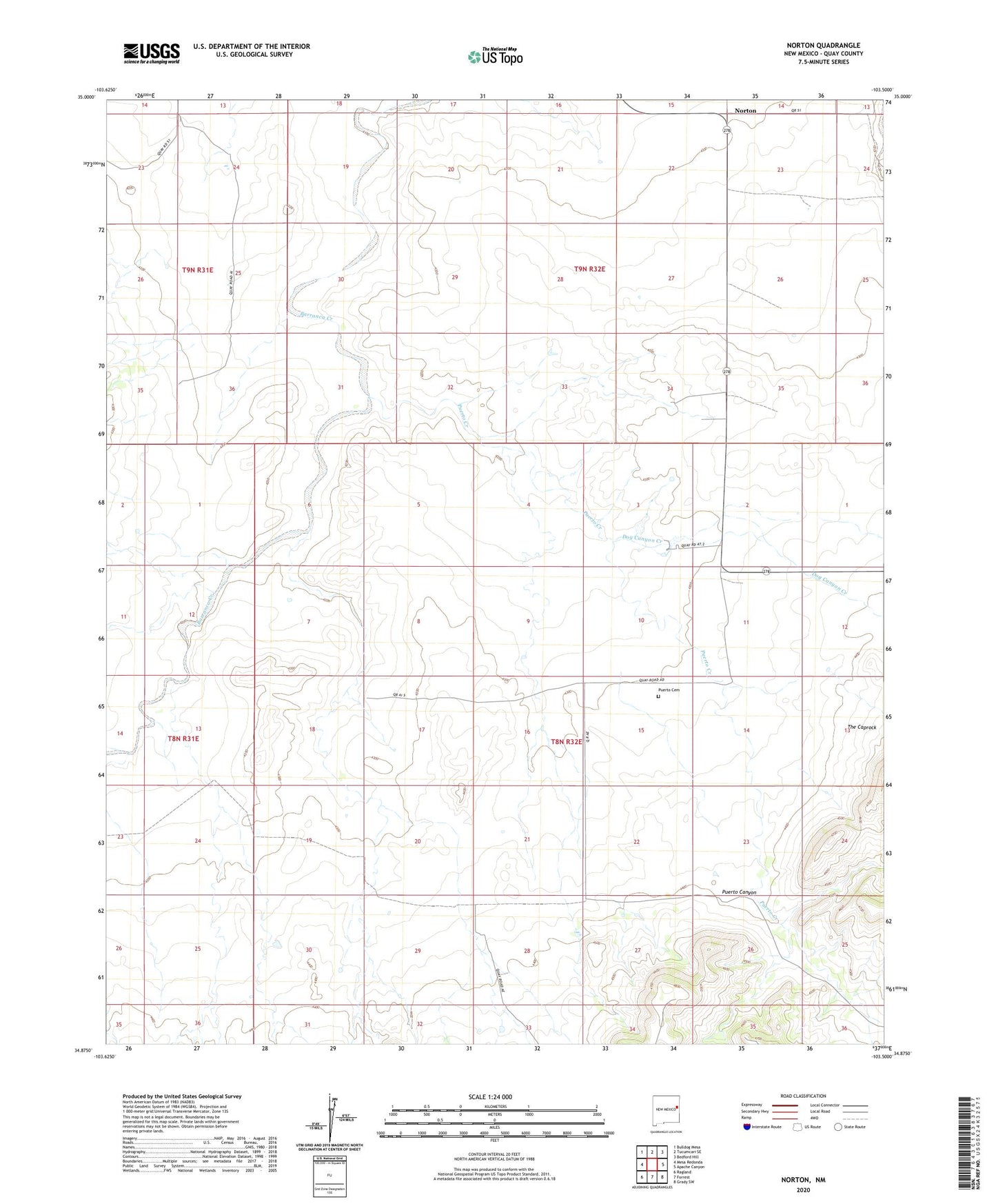 Norton New Mexico US Topo Map Image
