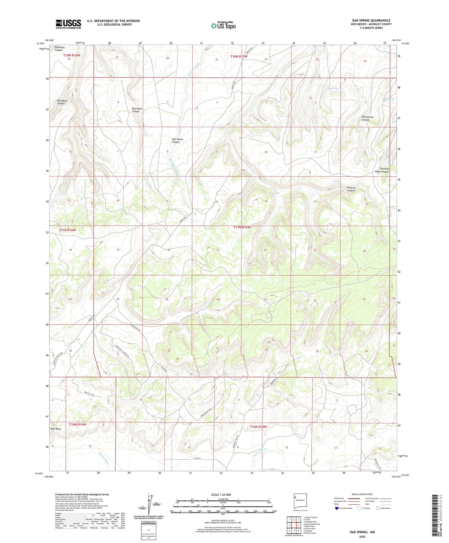 Oak Spring New Mexico US Topo Map Image