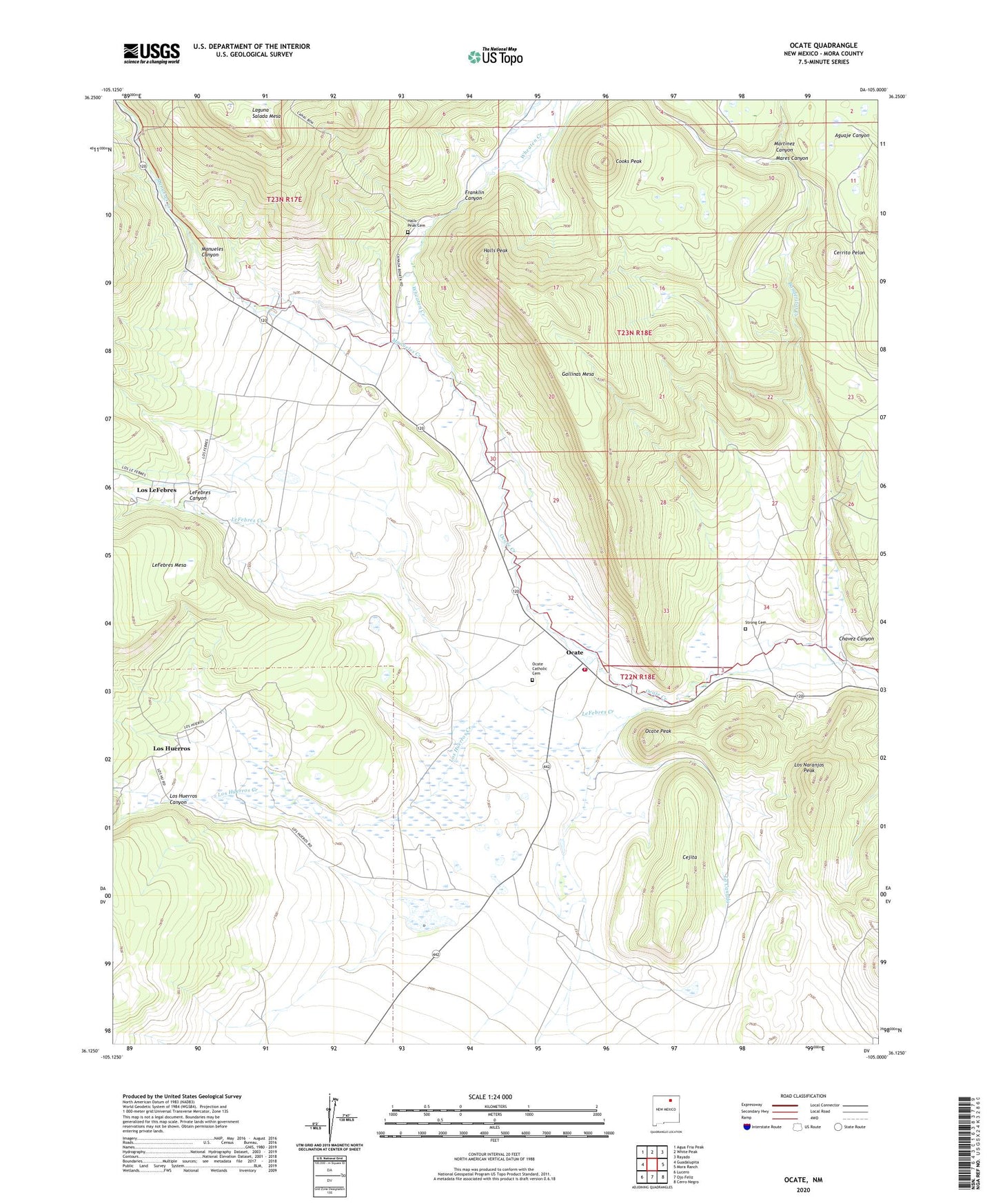 Ocate New Mexico US Topo Map Image