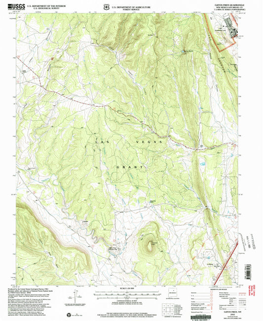 Classic USGS Ojitos Frios New Mexico 7.5'x7.5' Topo Map Image