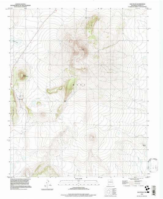 Classic USGS Ojo Feliz New Mexico 7.5'x7.5' Topo Map Image