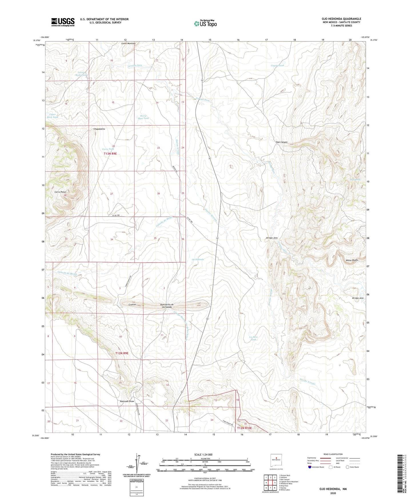 Ojo Hedionda New Mexico US Topo Map Image