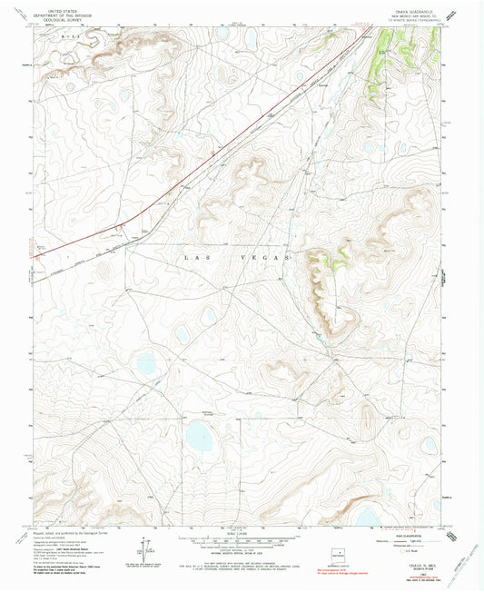 Classic USGS Onava New Mexico 7.5'x7.5' Topo Map Image
