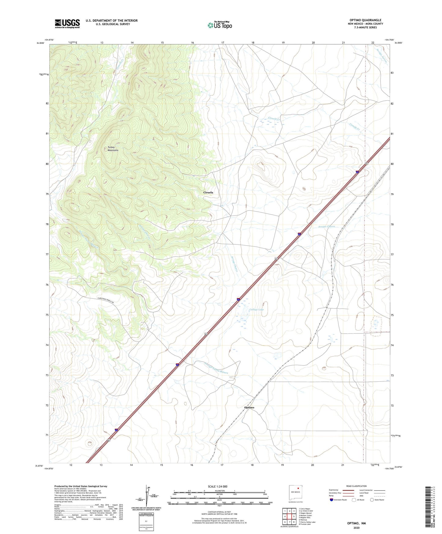 Optimo New Mexico US Topo Map Image