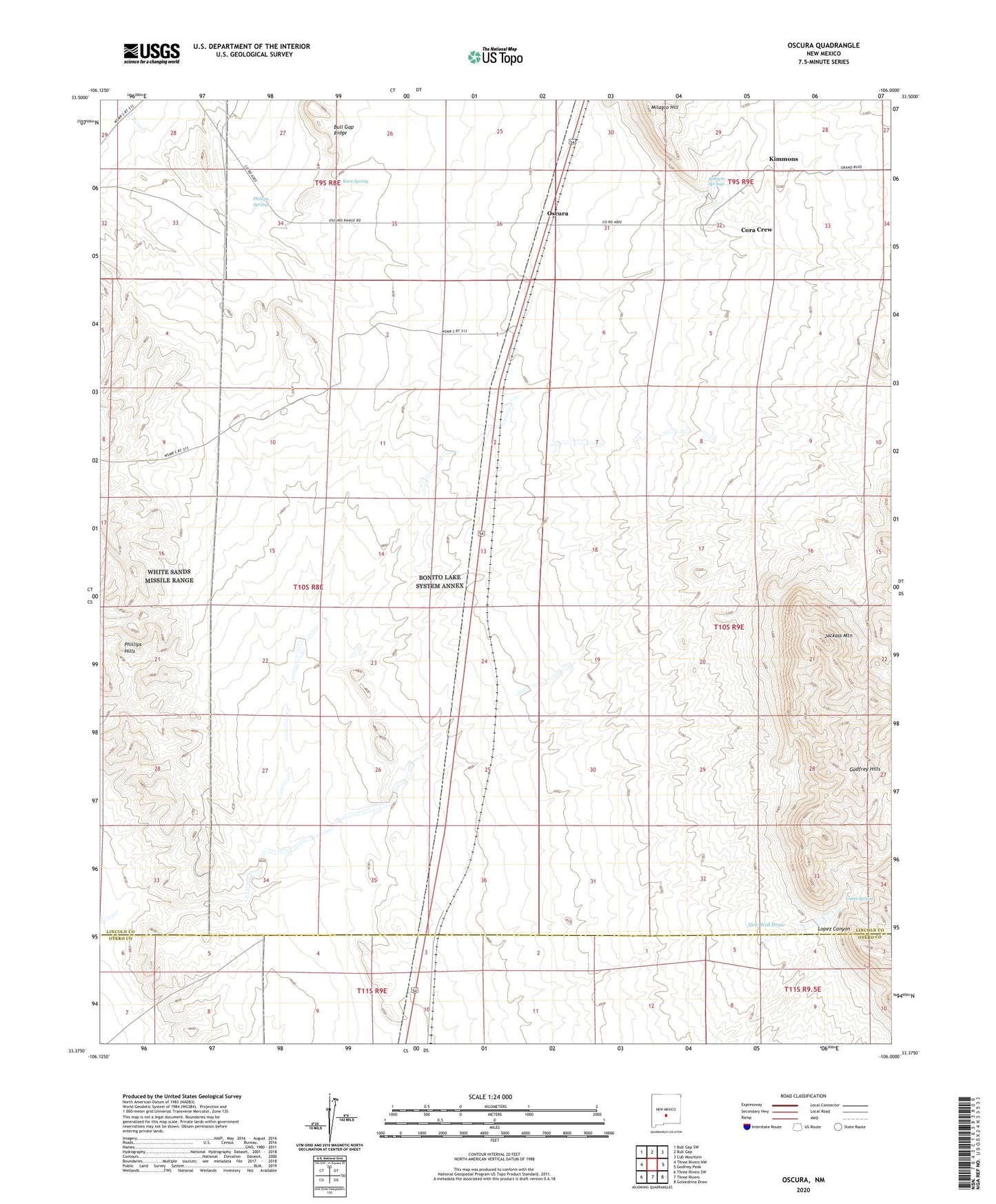 Oscura New Mexico US Topo Map Image