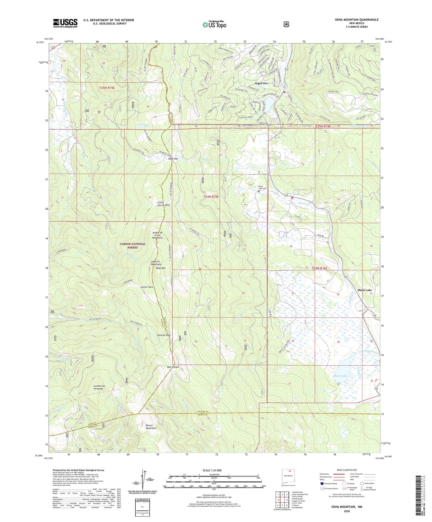 Osha Mountain New Mexico US Topo Map Image
