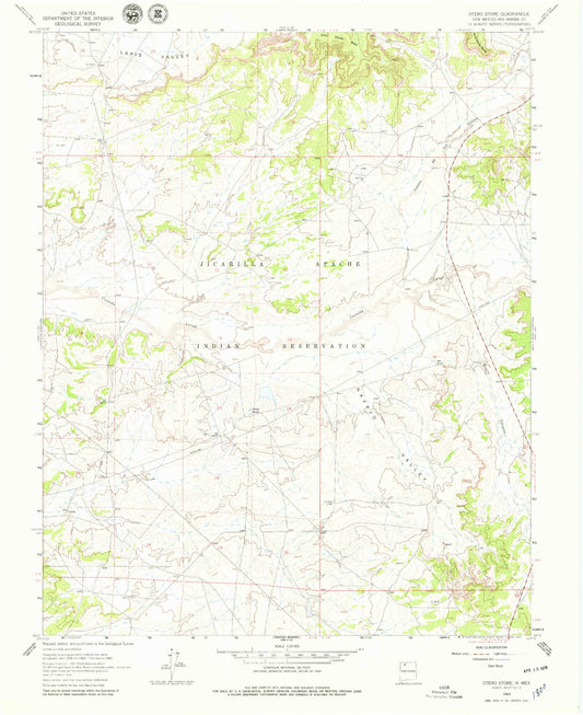 Classic USGS Otero Store New Mexico 7.5'x7.5' Topo Map Image