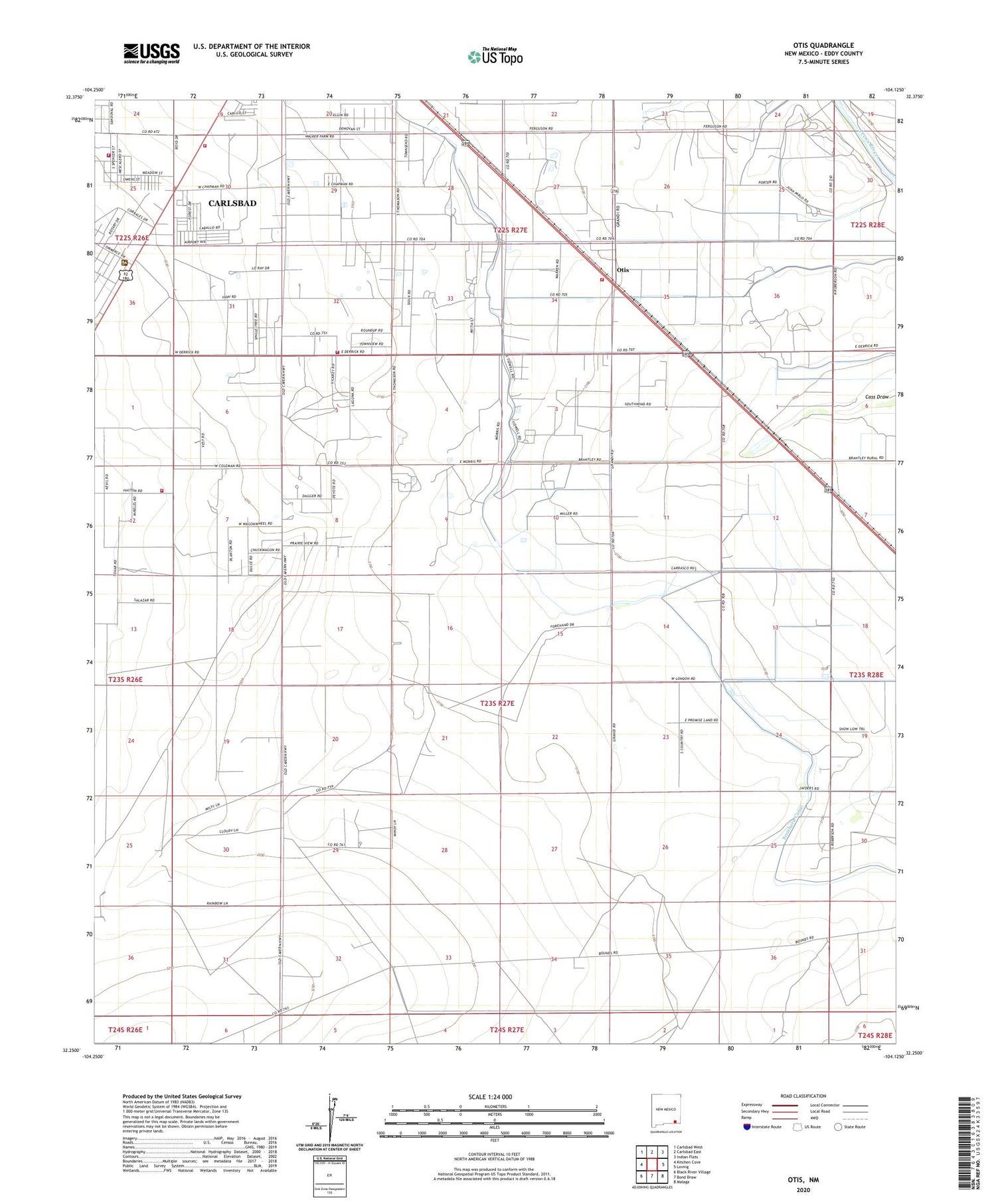 Otis New Mexico US Topo Map Image