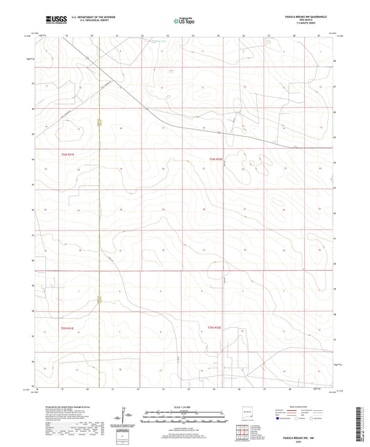 Paduca Breaks NW New Mexico US Topo Map Image