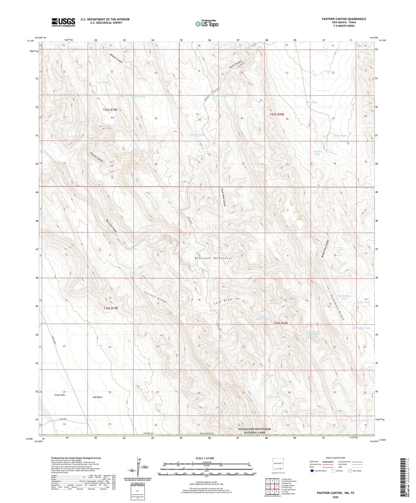 Panther Canyon New Mexico US Topo Map Image