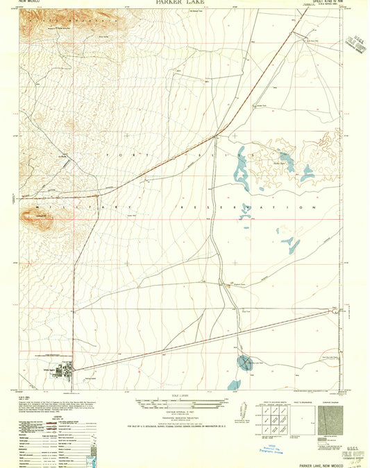 Classic USGS White Sands New Mexico 7.5'x7.5' Topo Map Image