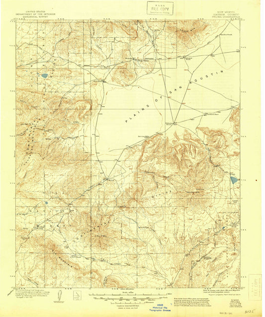 Historic 1918 Pelona New Mexico 30'x30' Topo Map Image