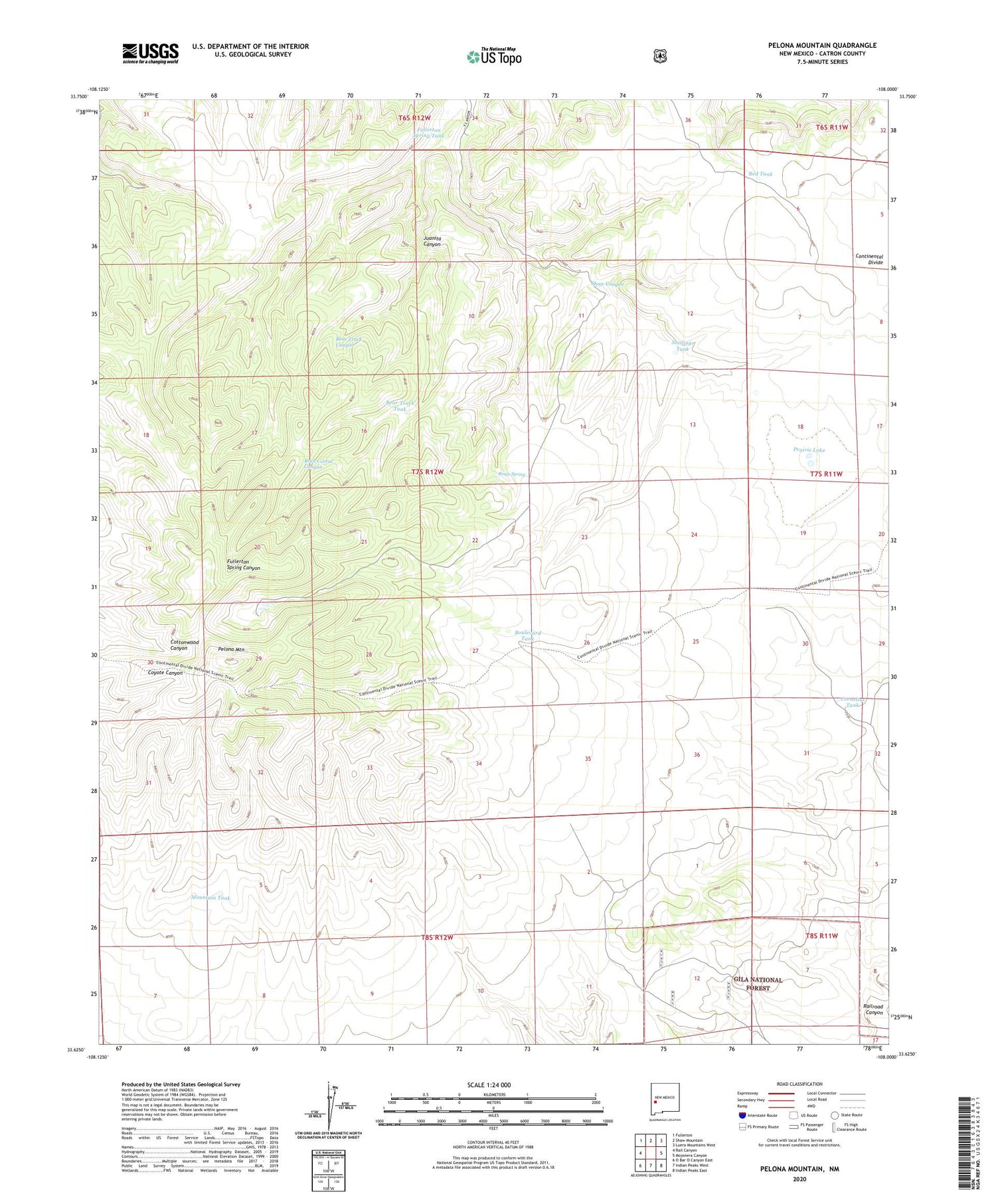 Pelona Mountain New Mexico US Topo Map Image