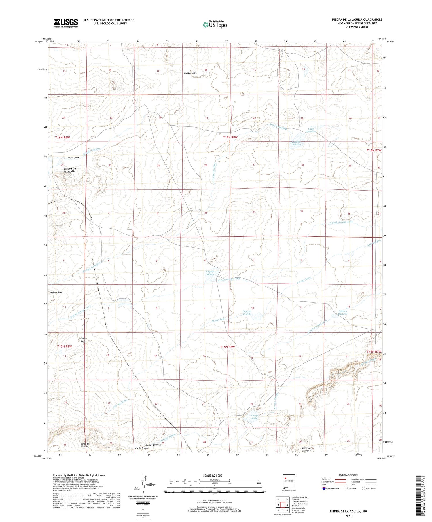Piedra De La Aguila New Mexico US Topo Map Image