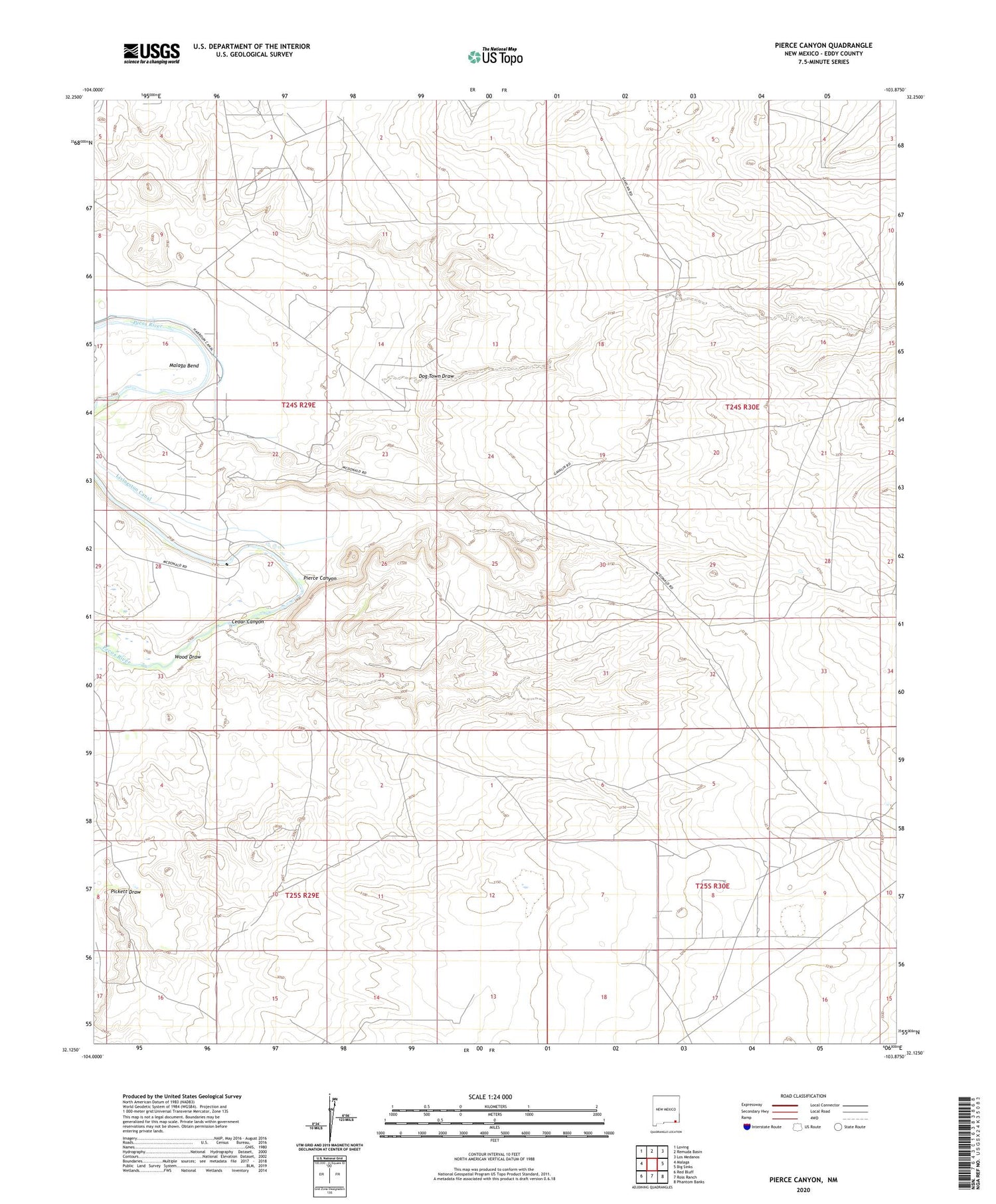 Pierce Canyon New Mexico US Topo Map Image