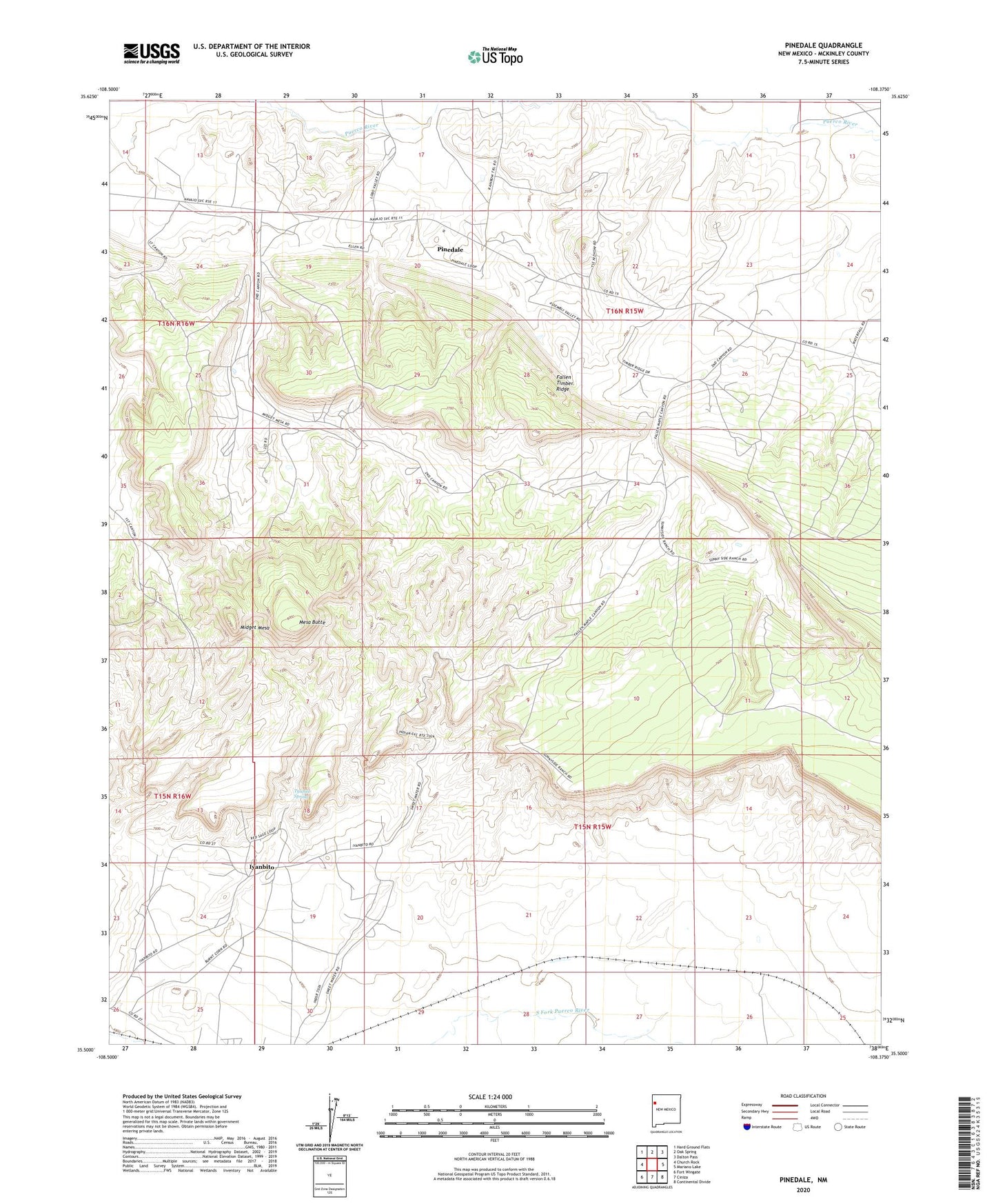 Pinedale New Mexico US Topo Map Image