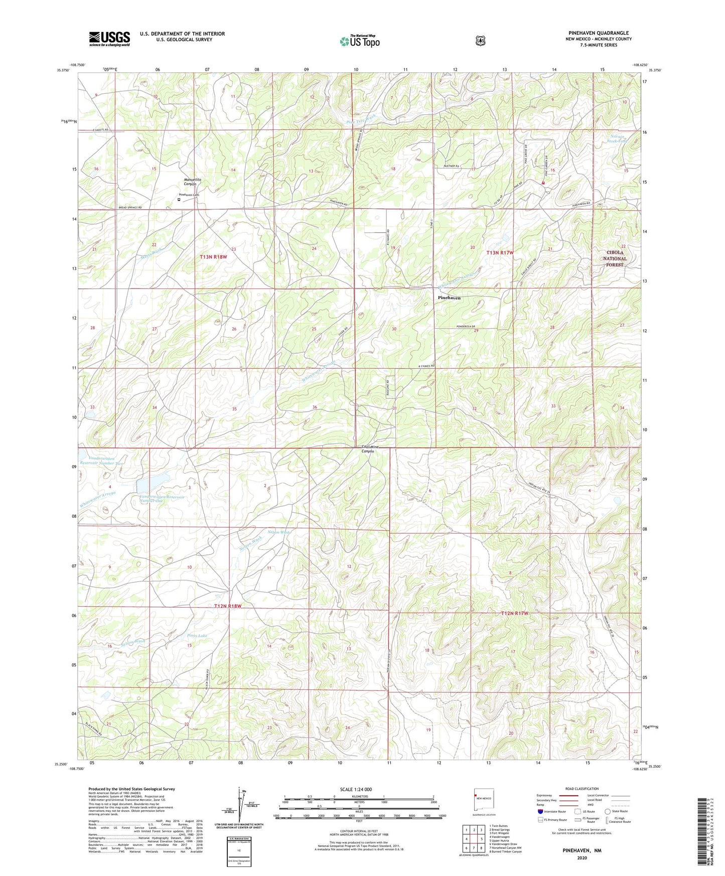 Pinehaven New Mexico US Topo Map Image