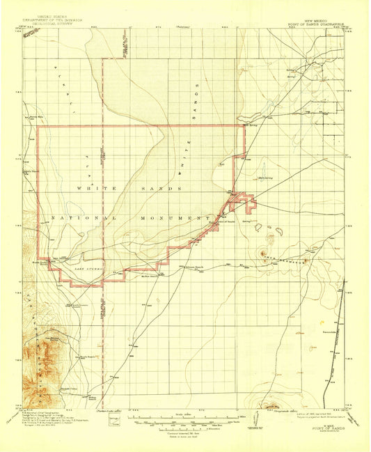 Historic 1916 Point of Sands New Mexico 30'x30' Topo Map Image