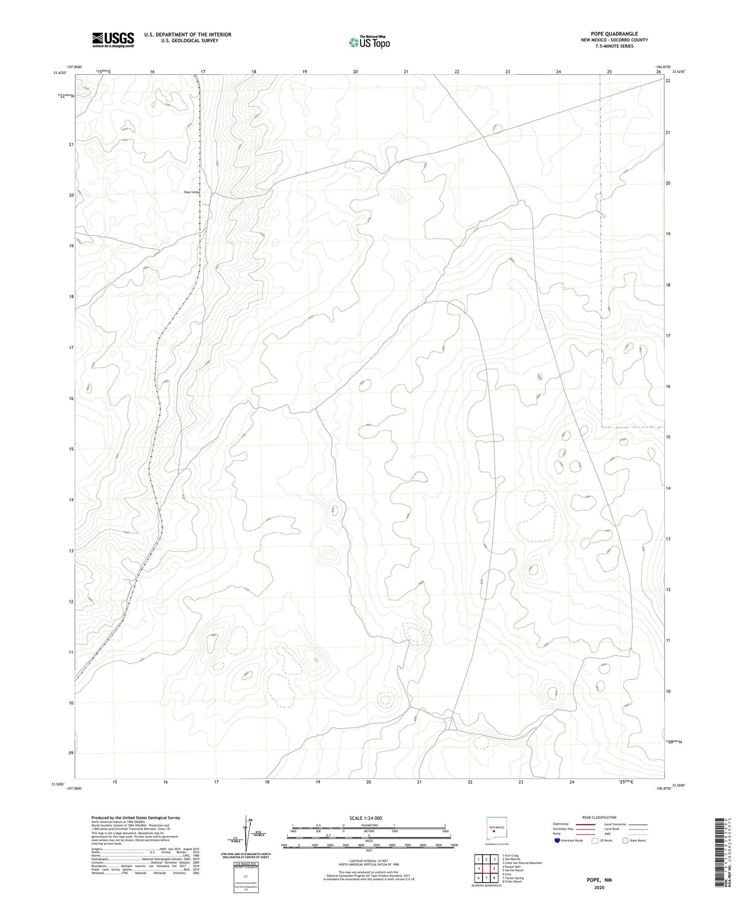 Pope New Mexico US Topo Map Image