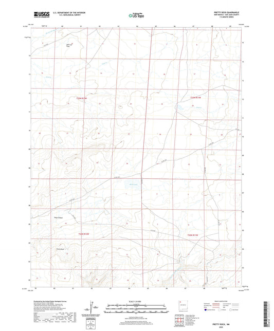 Pretty Rock New Mexico US Topo Map Image