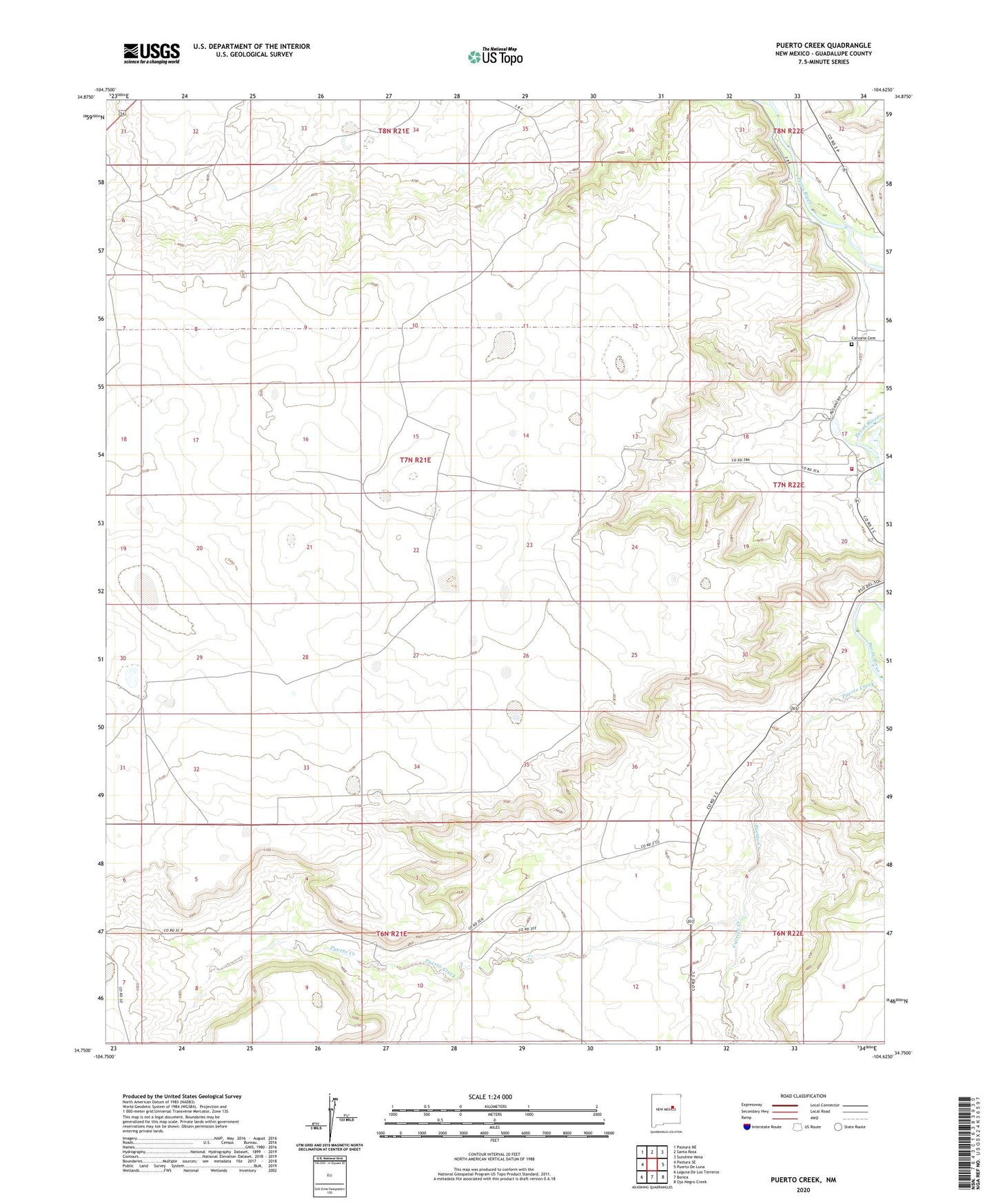 Puerto Creek New Mexico US Topo Map Image