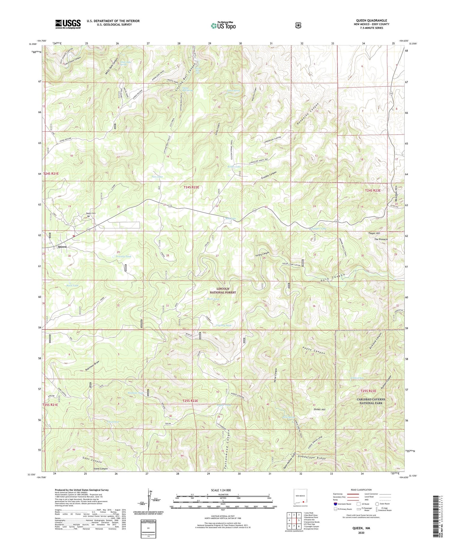 Queen New Mexico US Topo Map Image