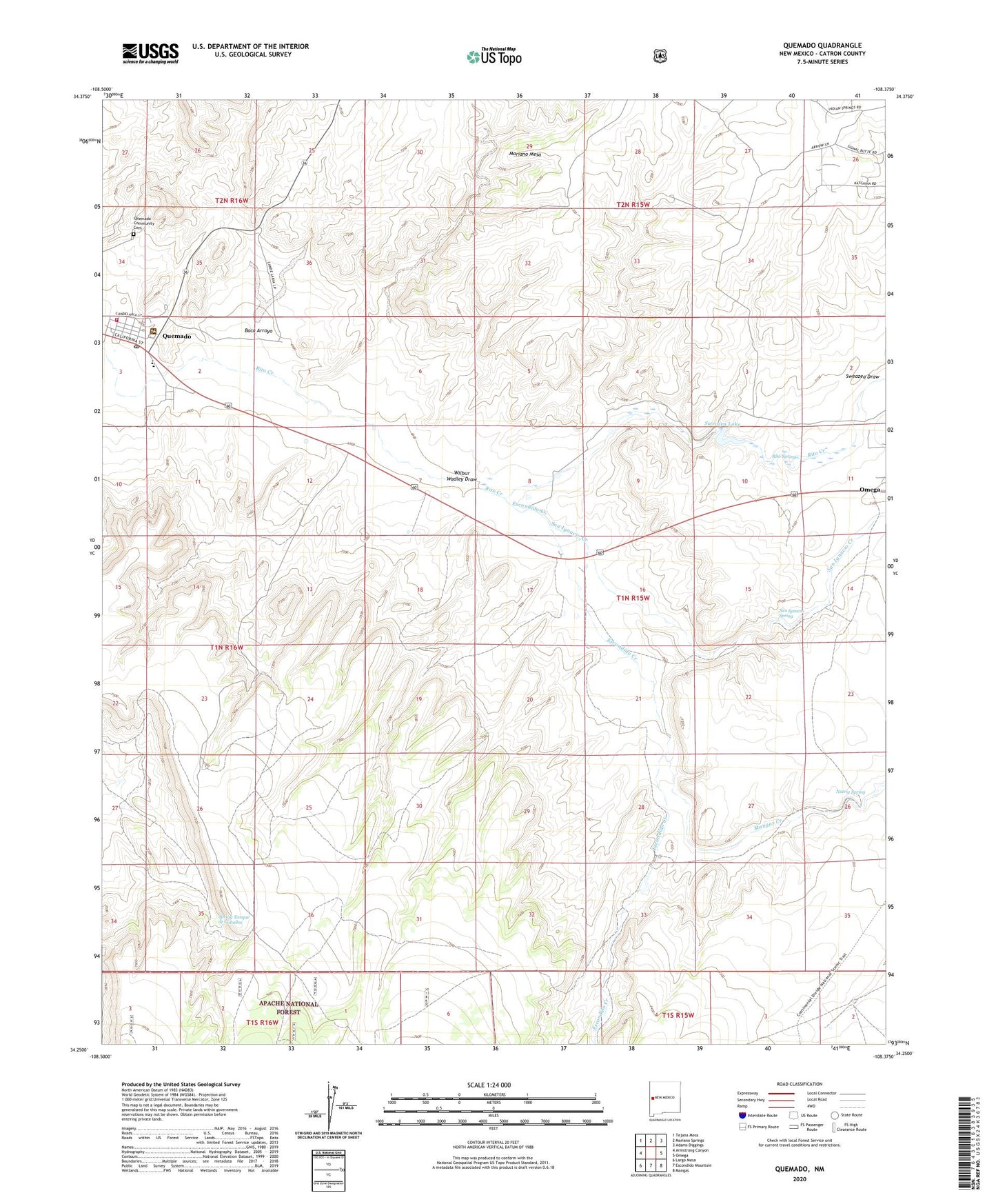 Quemado New Mexico US Topo Map Image