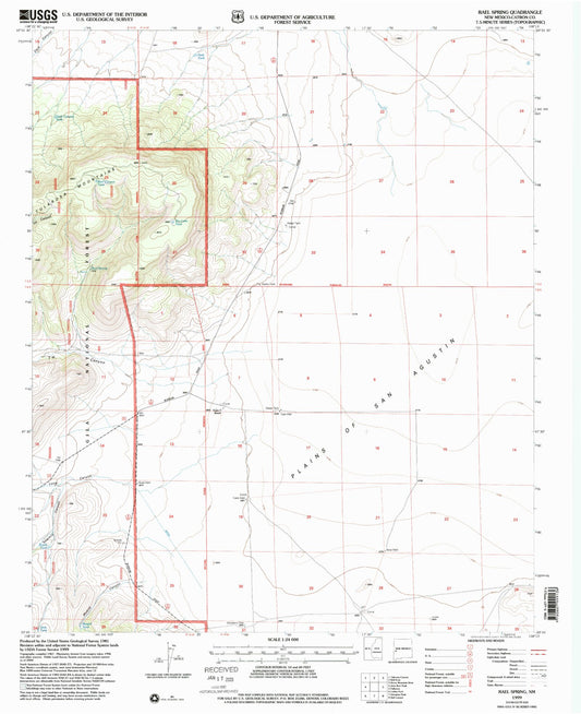 Classic USGS Rael Spring New Mexico 7.5'x7.5' Topo Map Image