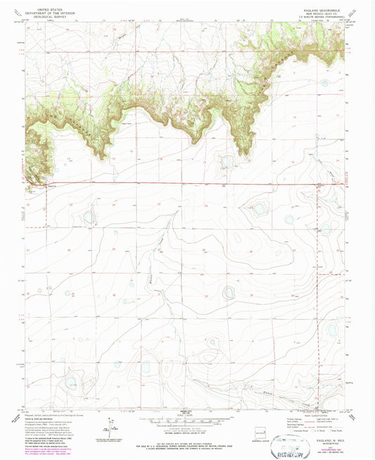 Classic USGS Ragland New Mexico 7.5'x7.5' Topo Map Image