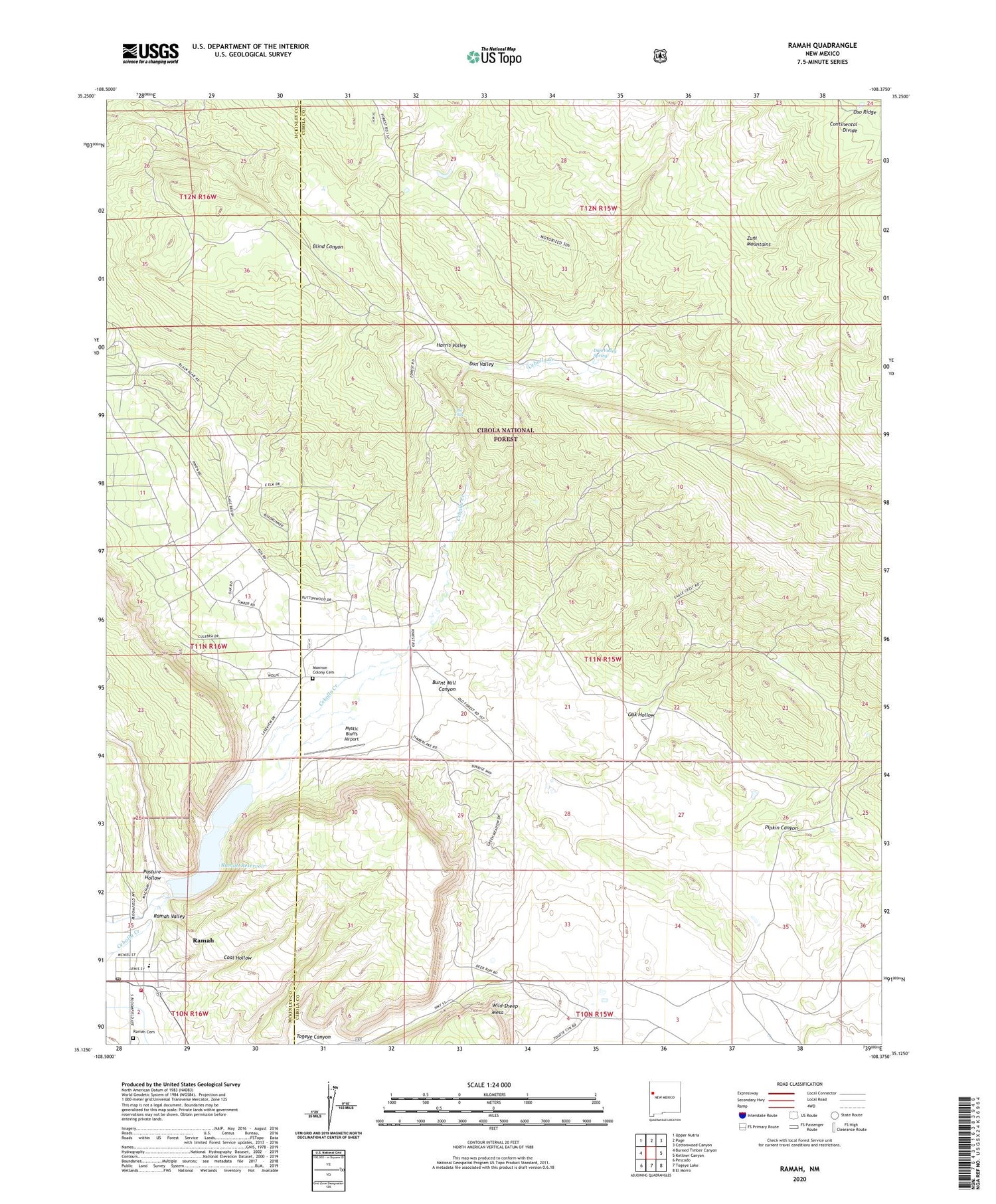 Ramah New Mexico US Topo Map Image