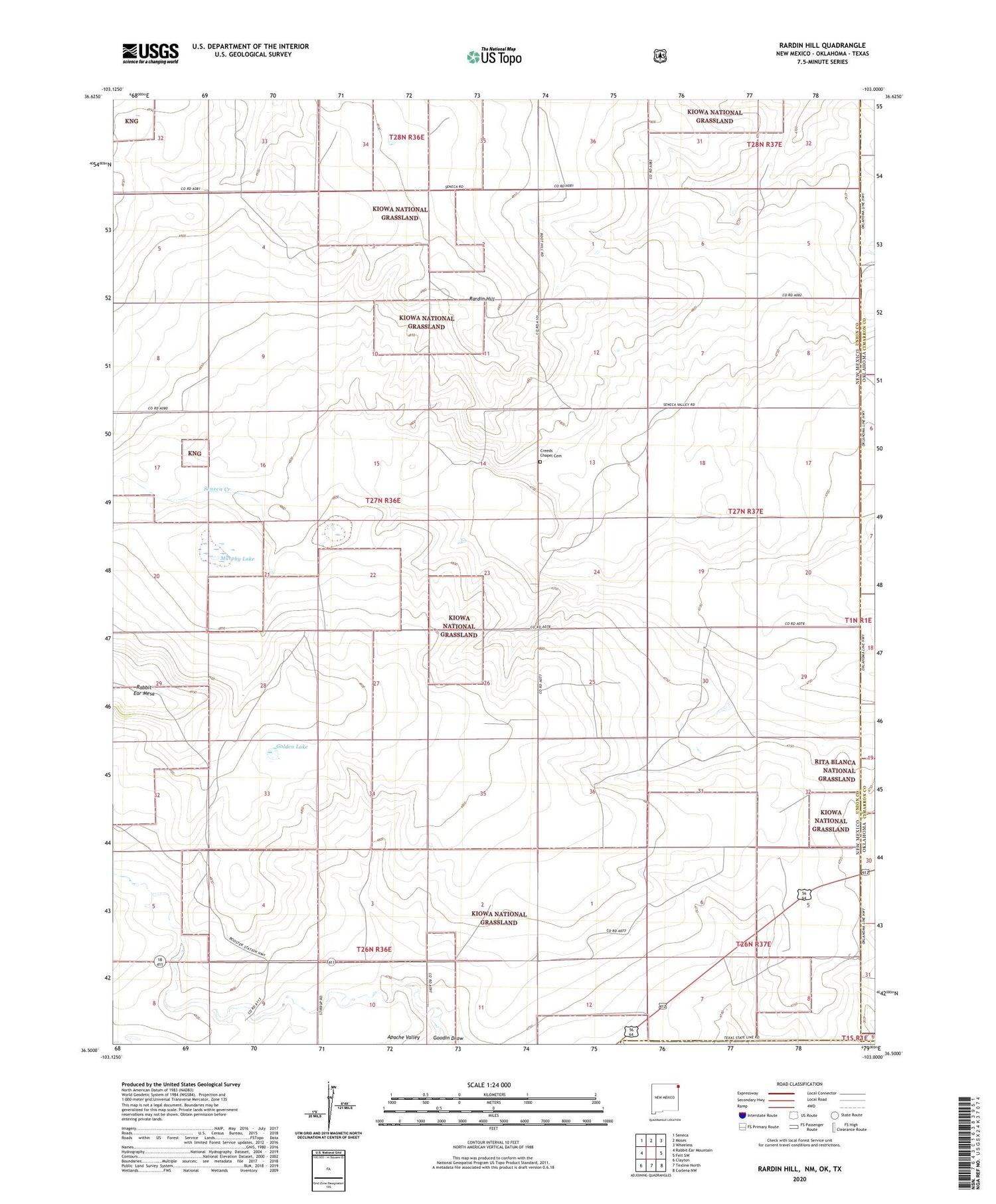 Rardin Hill New Mexico US Topo Map Image