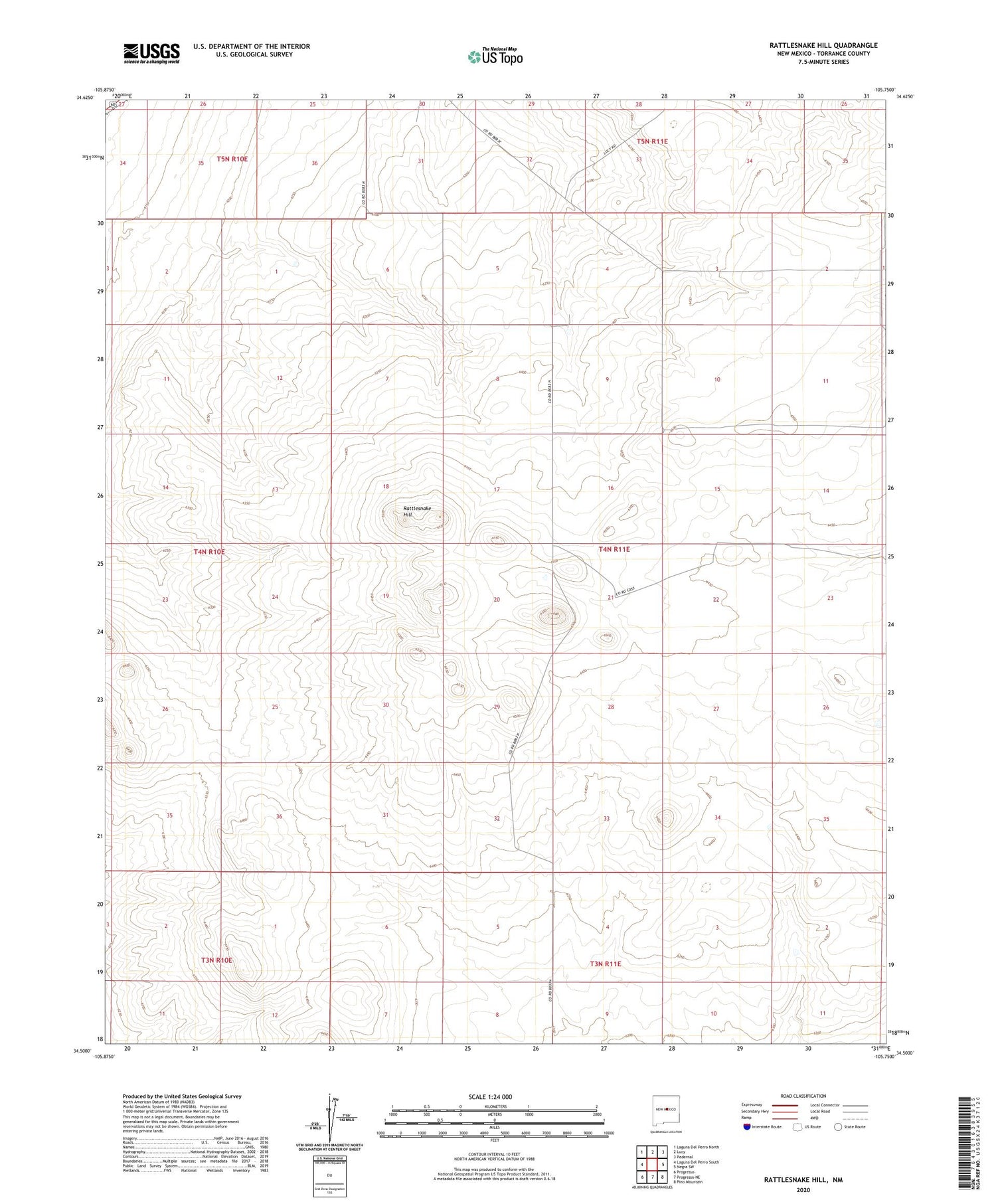 Rattlesnake Hill New Mexico US Topo Map Image