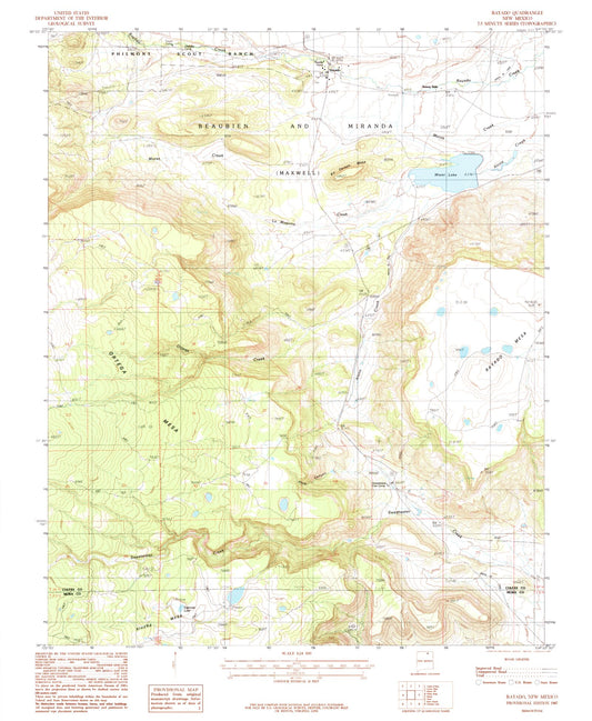 Classic USGS Rayado New Mexico 7.5'x7.5' Topo Map Image