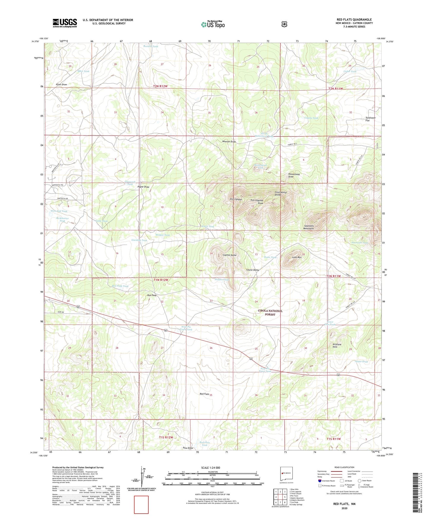 Red Flats New Mexico US Topo Map Image