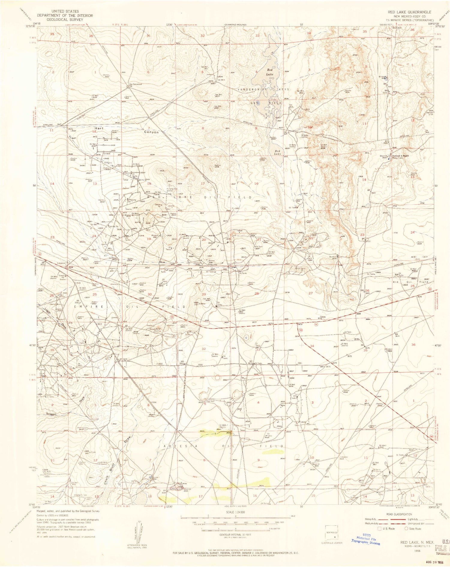 Classic USGS Red Hill New Mexico 7.5'x7.5' Topo Map Image