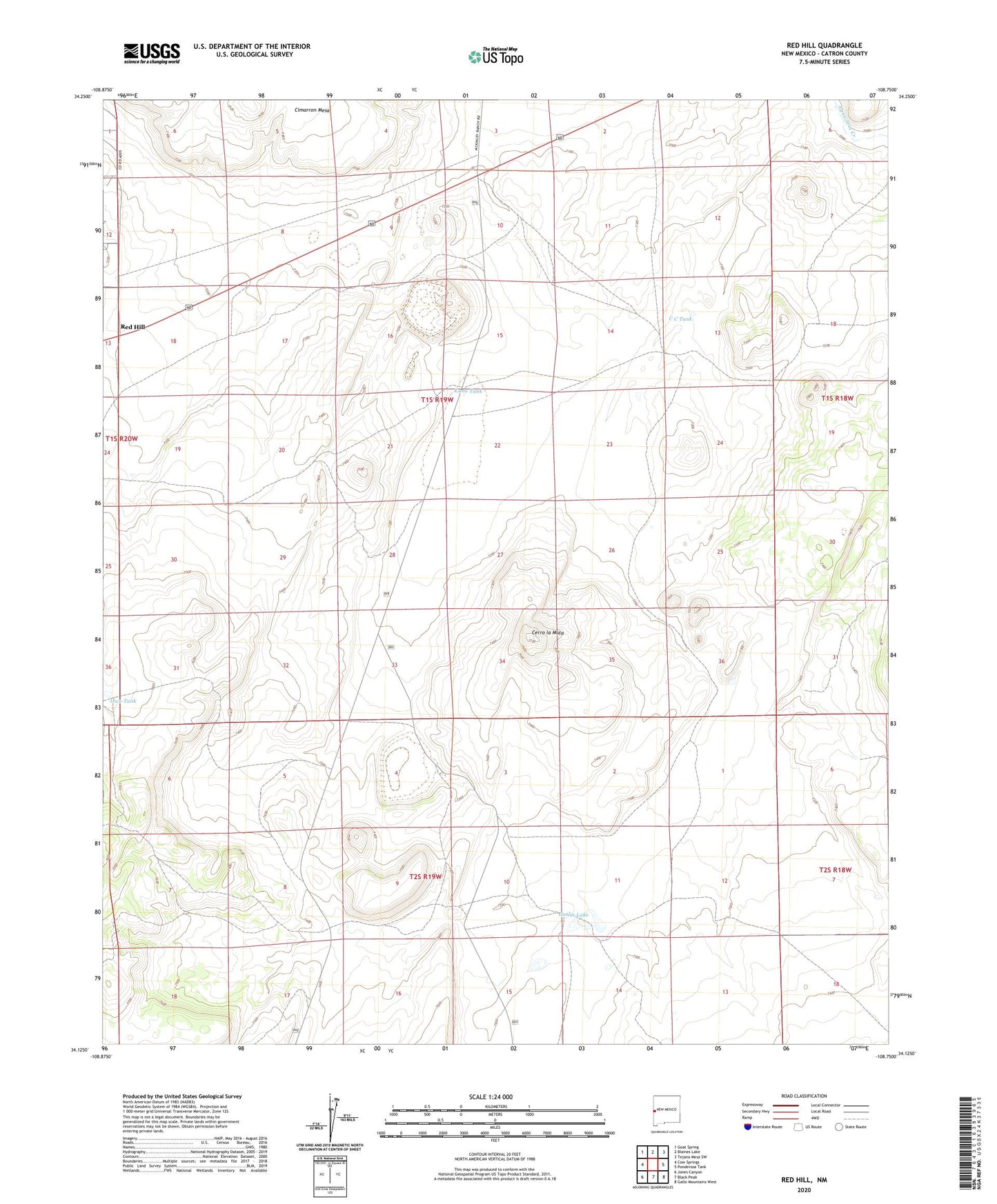 Red Hill New Mexico US Topo Map Image