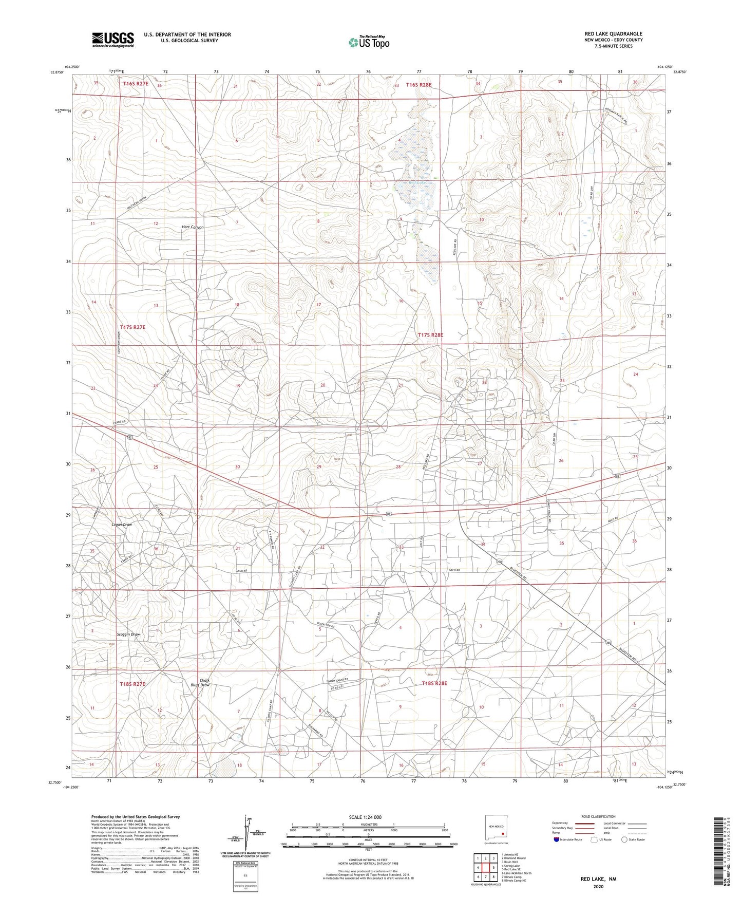 Red Lake New Mexico US Topo Map Image