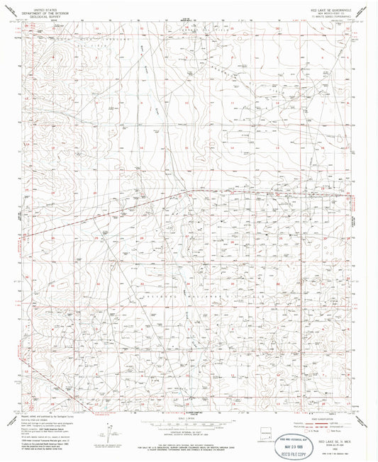 Classic USGS Red Lake SE New Mexico 7.5'x7.5' Topo Map Image