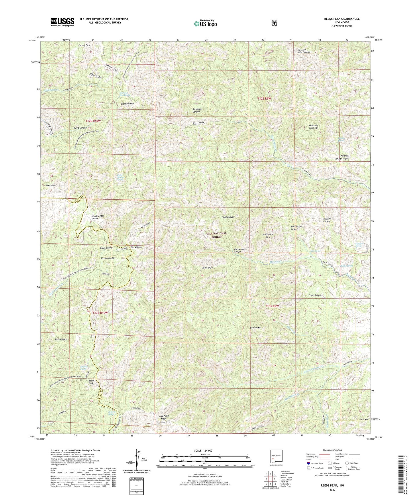 Reeds Peak New Mexico US Topo Map Image