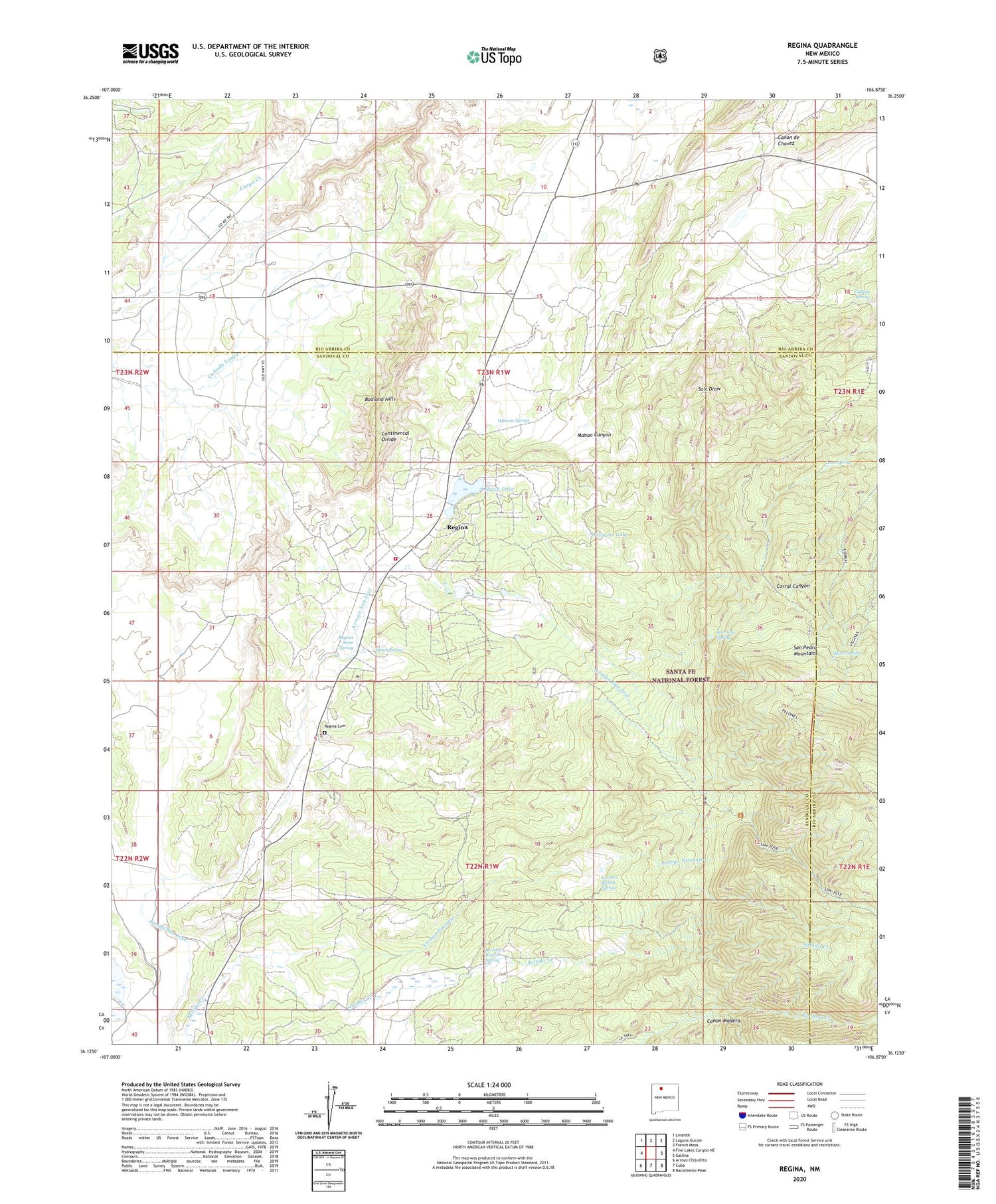 Regina New Mexico US Topo Map Image