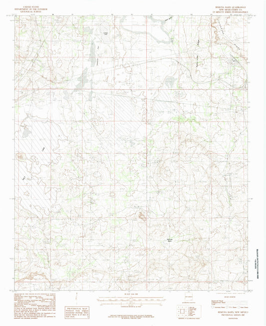 Classic USGS Remuda Basin New Mexico 7.5'x7.5' Topo Map Image