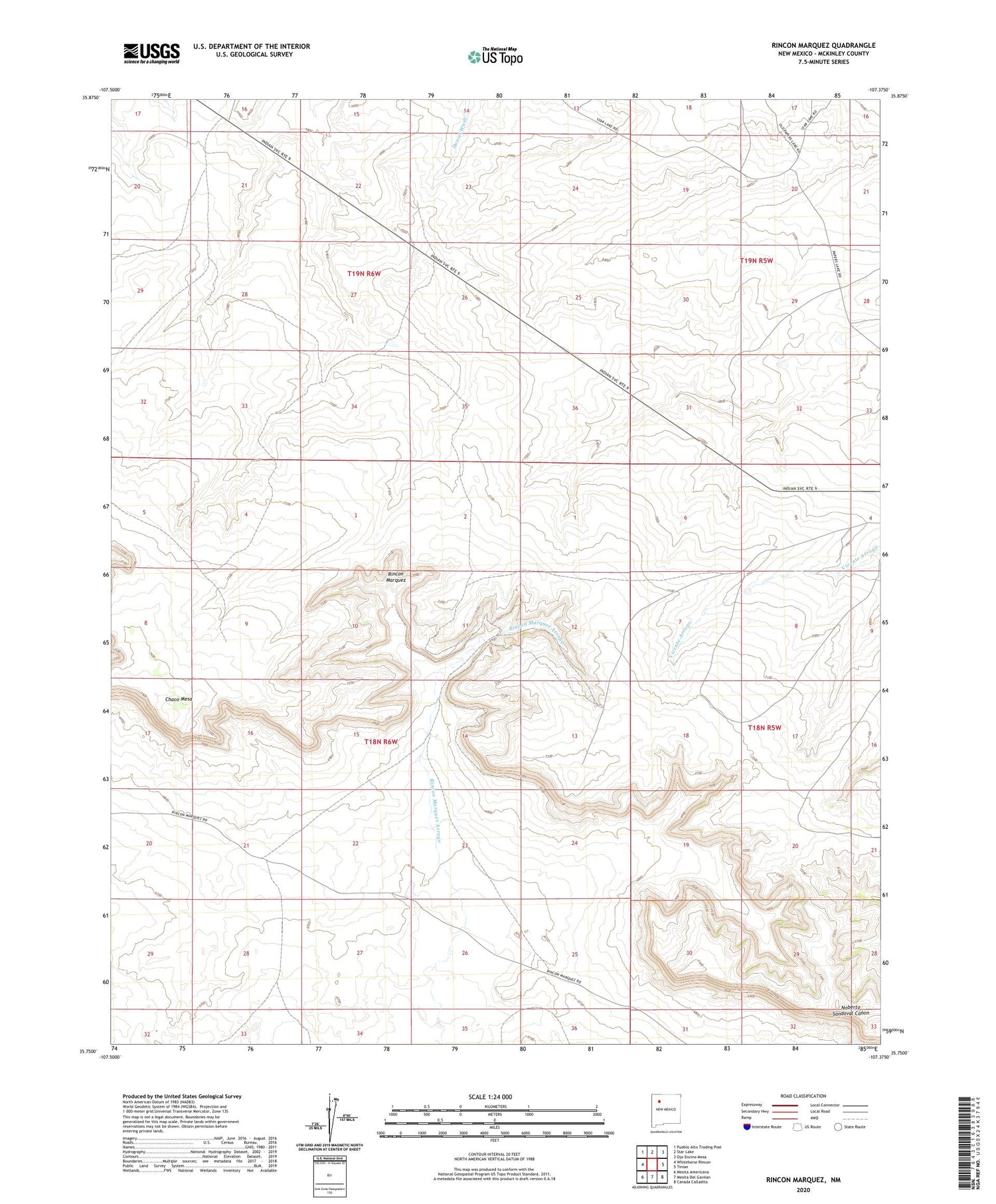 Rincon Marquez New Mexico US Topo Map Image