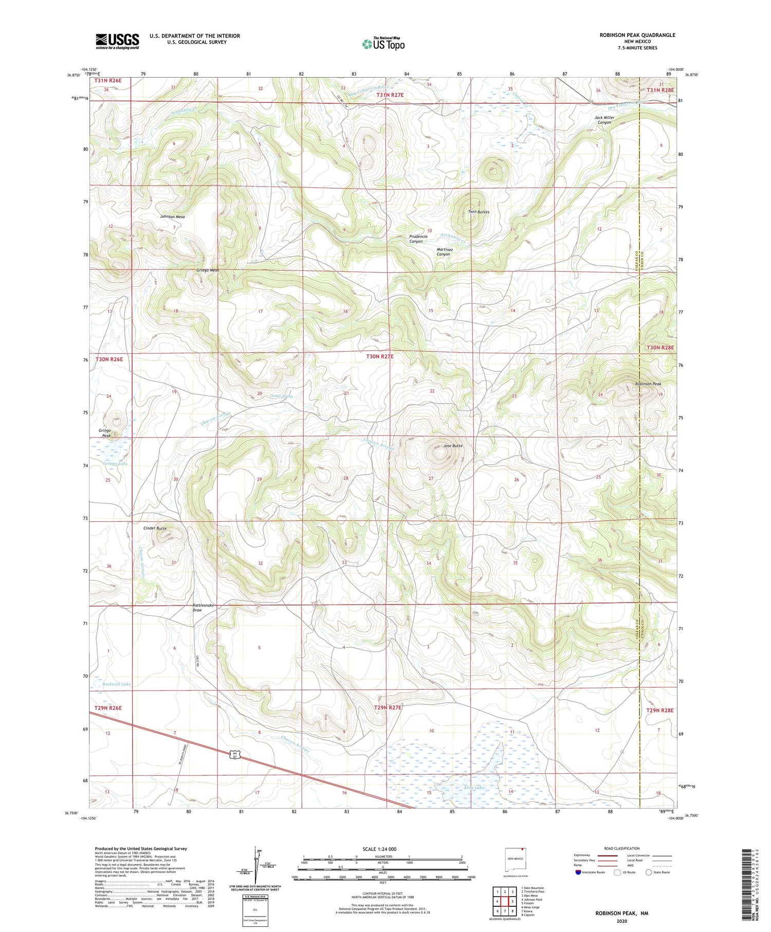 Robinson Peak New Mexico US Topo Map Image